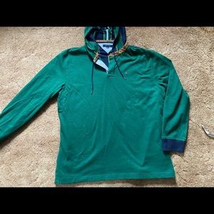 Tommy Hilfiger Color Block Hoodie Green Sz XXL